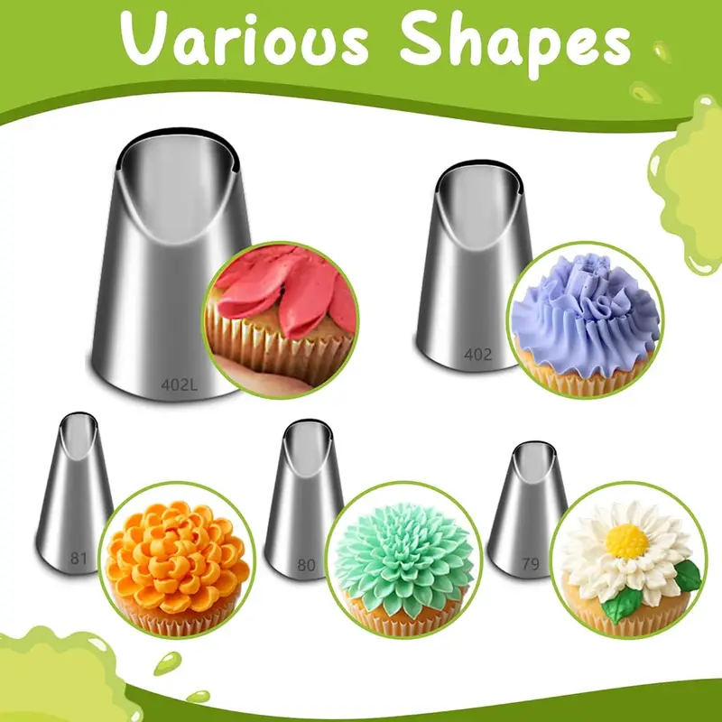 Kitchen Appliances Packages - 5 STKS RVS Piping Nozzles Set,