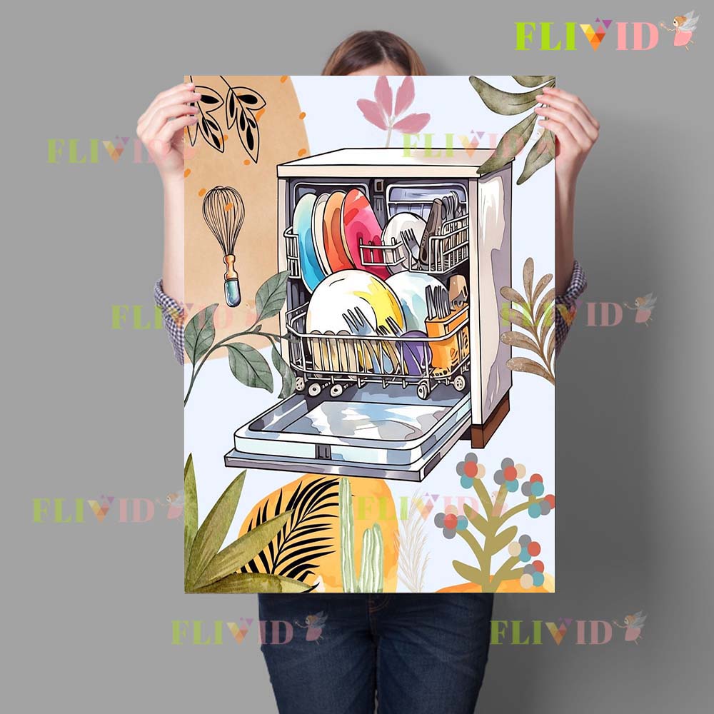 Cartoon keukenapparatuur vaatw - Kitchen Appliances Pictures recensie en prijs