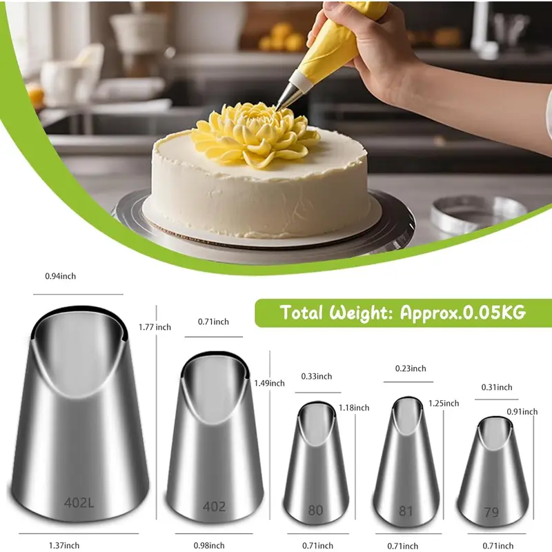5 STKS RVS Piping Nozzles Set, - Kitchen Appliances Packages recensie en prijs